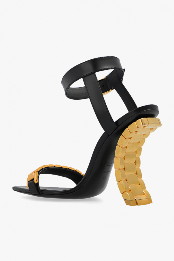 【関税込み】Balmain ブラック Uma ミュール Leather Uma sandals black black - Women | BALMAIN
